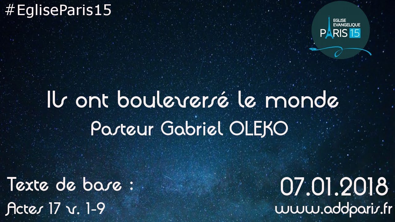 Ils ont bouleversé le monde – Pasteur Gabriel OLEKO