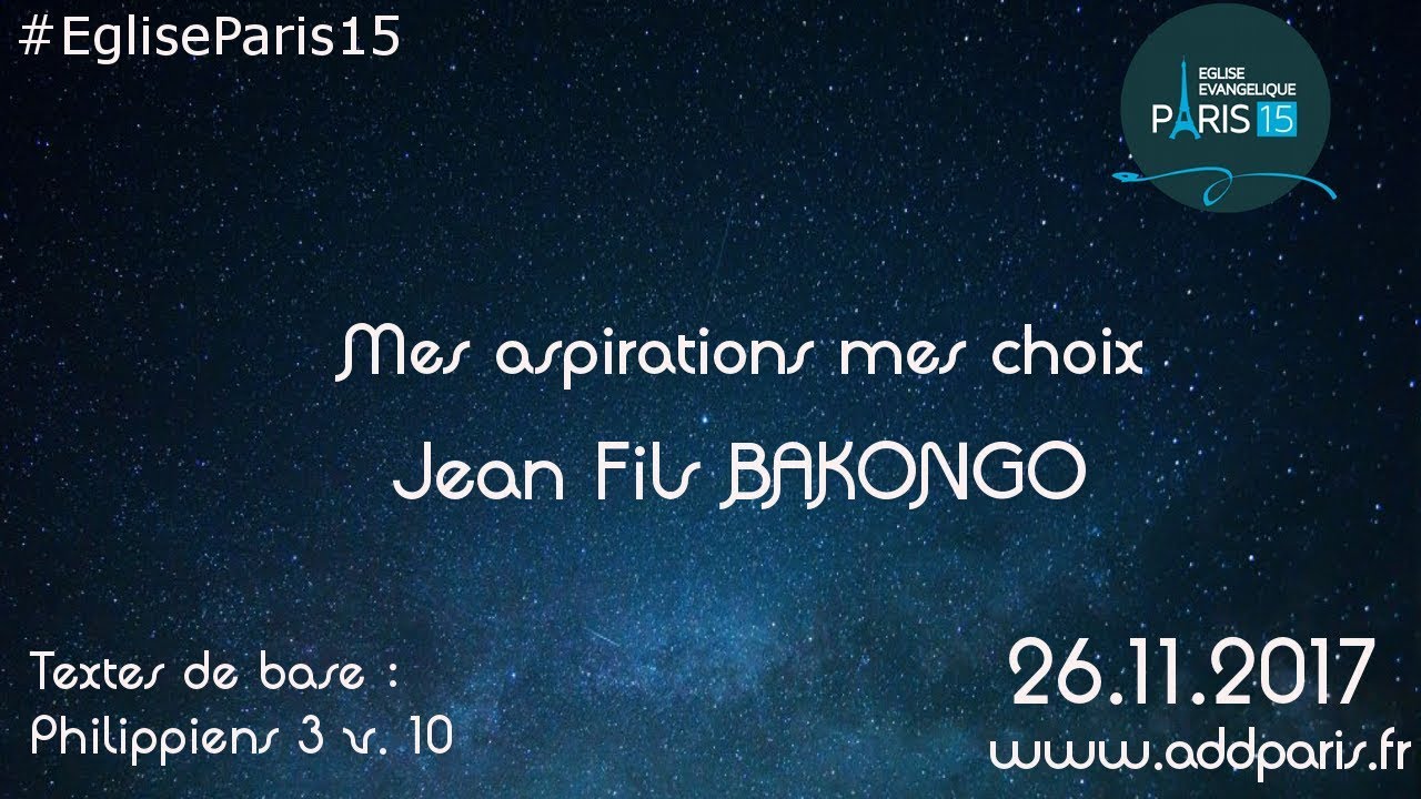 Mes aspirations, mes choix – Jean Fils BAKONGO