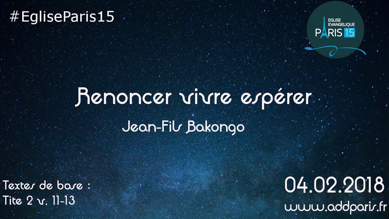 Renoncer Vivre Espérer – Jean Fils Bakongo