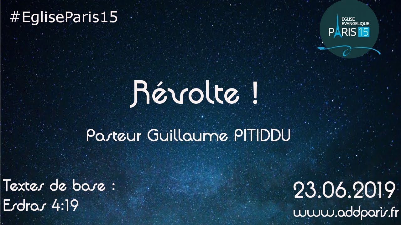 Révolte ! – Pasteur Guillaume PITIDDU